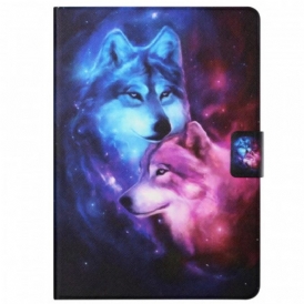 Custodia A Portafoglio Samsung Galaxy Tab A8 (2021) Coppia Di Lupi