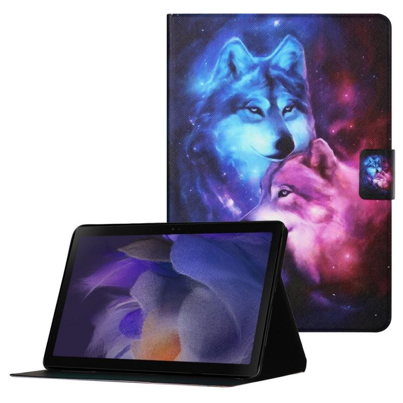 Custodia A Portafoglio Samsung Galaxy Tab A8 (2021) Coppia Di Lupi