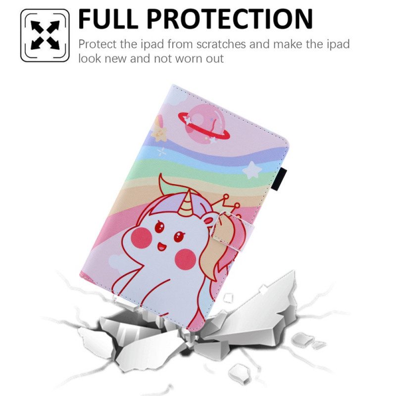 Custodia A Portafoglio Samsung Galaxy Tab A8 (2021) Simpatico Unicorno