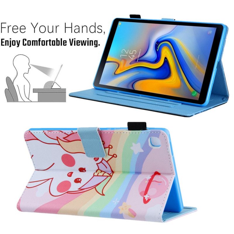 Custodia A Portafoglio Samsung Galaxy Tab A8 (2021) Simpatico Unicorno