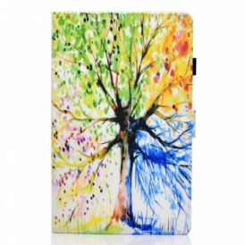 Custodia in pelle Samsung Galaxy Tab A8 (2021) Albero Dell'acquerello