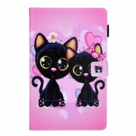 Custodia in pelle Samsung Galaxy Tab A8 (2021) Coppia Di Gatti