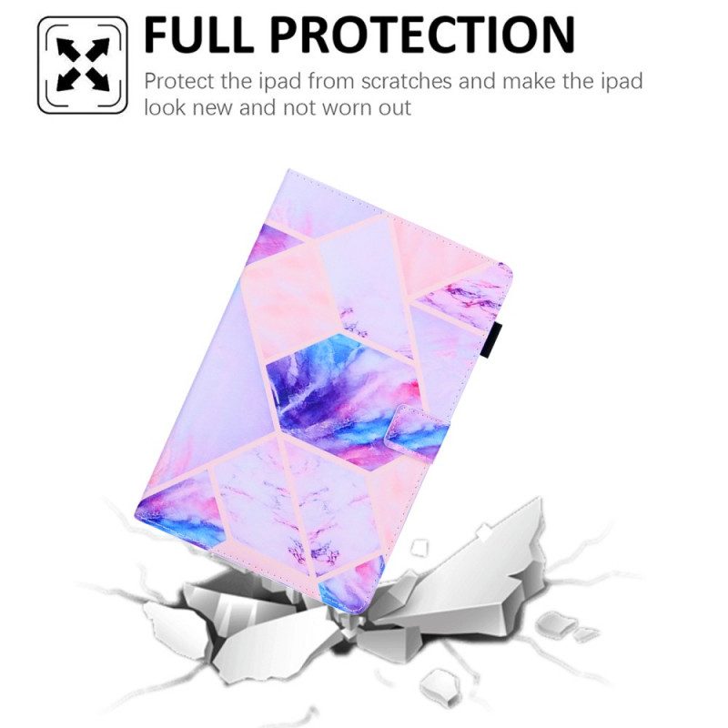 Custodia in pelle Samsung Galaxy Tab A8 (2021) Disegno Della Geometria Del Marmo