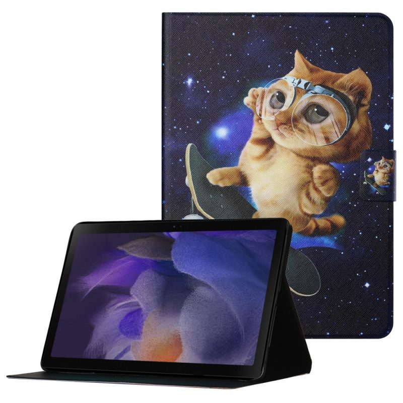 Custodia in pelle Samsung Galaxy Tab A8 (2021) Lo Skateboard Del Gatto