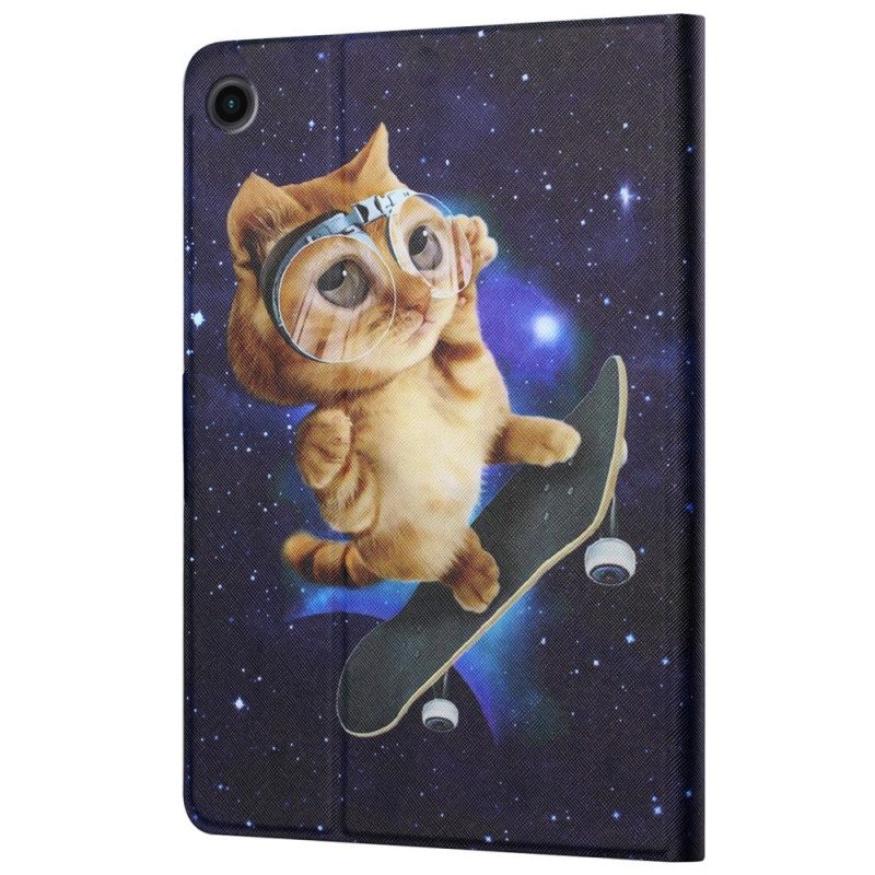Custodia in pelle Samsung Galaxy Tab A8 (2021) Lo Skateboard Del Gatto