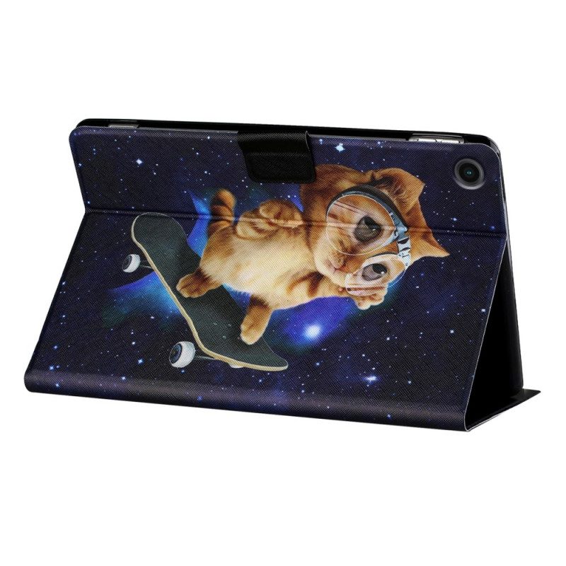 Custodia in pelle Samsung Galaxy Tab A8 (2021) Lo Skateboard Del Gatto