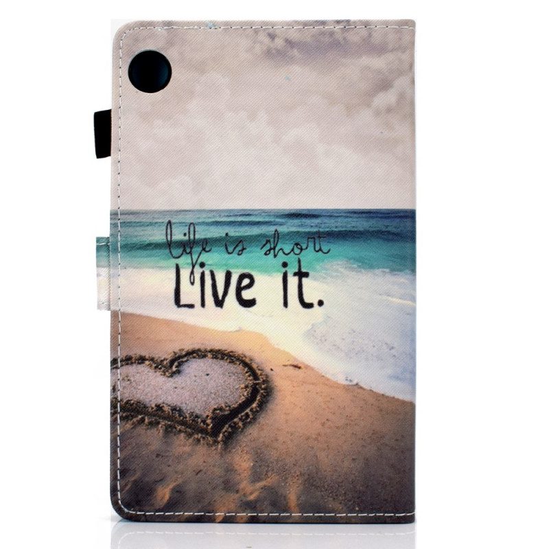 Custodia in pelle Samsung Galaxy Tab A8 (2021) La Vita È Breve Spiaggia