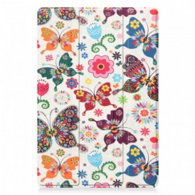 Custodia Samsung Galaxy Tab A8 (2021) Farfalle E Fiori Migliorati