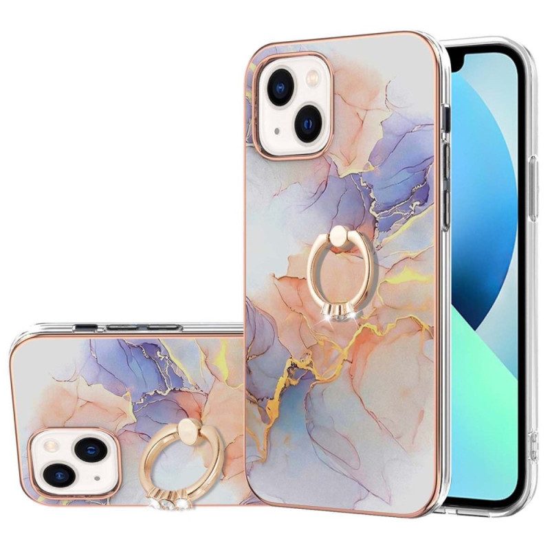 Cover iPhone 15 Plus Anello Di Supporto In Marmo