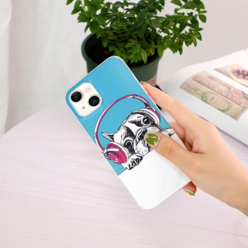 Cover iPhone 15 Plus Cuffie Fluorescenti