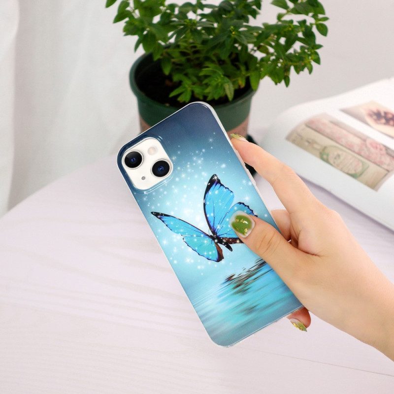Cover iPhone 15 Plus Farfalle Fluorescenti