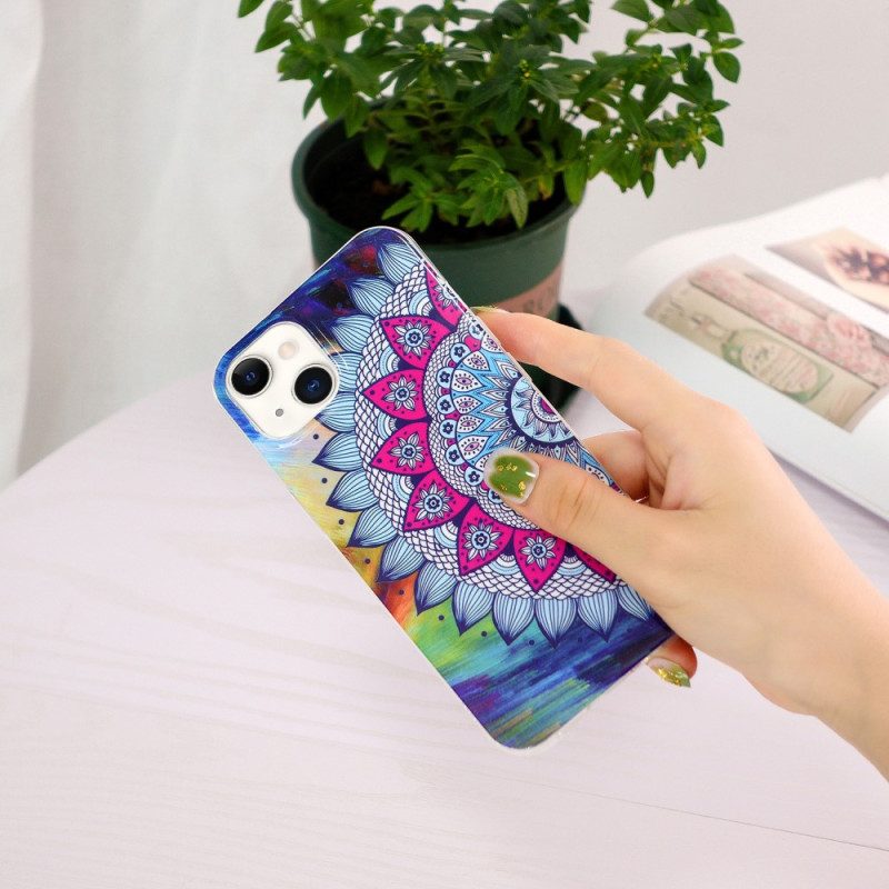 Cover iPhone 15 Plus Mandala Fluorescente