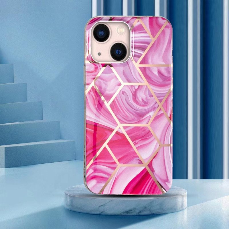 Cover iPhone 15 Plus Marmo Geometrico Appariscente
