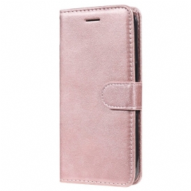 Custodia A Portafoglio iPhone 15 Plus Finta Pelle Liscia Con Cinturino