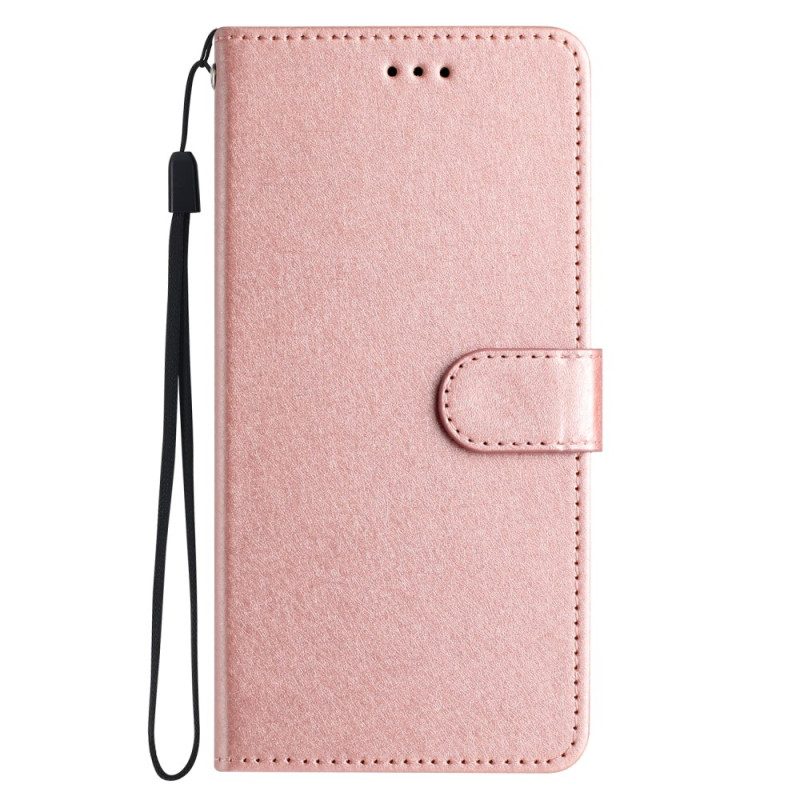 Custodia A Portafoglio iPhone 15 Plus Pastello Con Cinturino