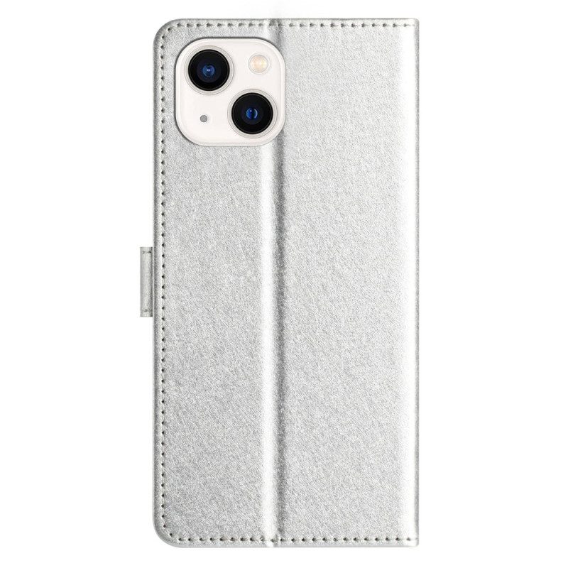 Custodia A Portafoglio iPhone 15 Plus Pastello Con Cinturino