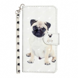 Custodia in pelle iPhone 15 Plus Carlino 3d Con Cinturino