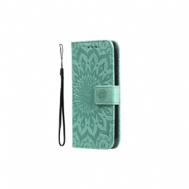 Custodia in pelle iPhone 15 Plus Mandala Sole