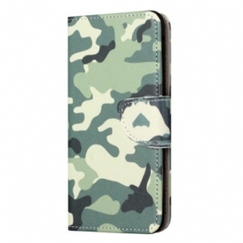 Custodia in pelle iPhone 15 Plus Mimetica Militare
