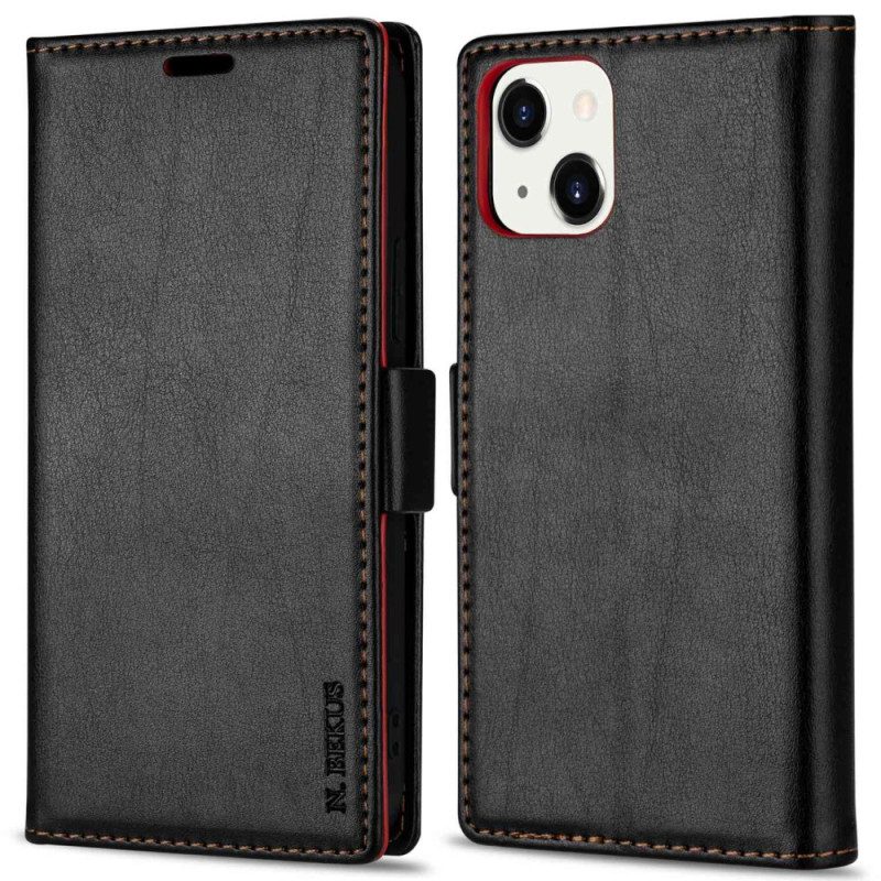 Custodia in pelle iPhone 15 Plus N.bekus Effetto Pelle