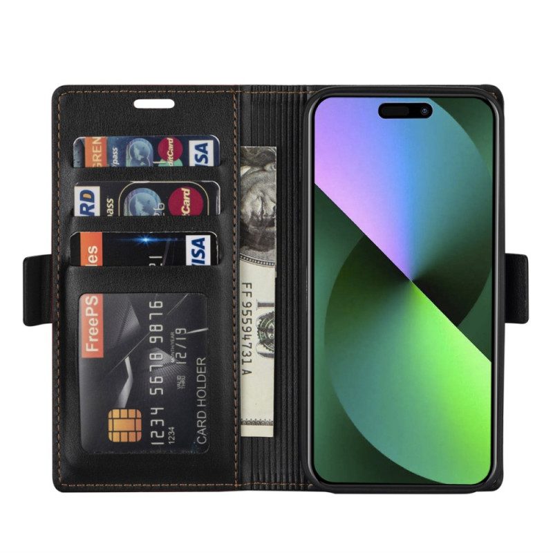 Custodia in pelle iPhone 15 Plus N.bekus Effetto Pelle