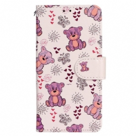 Custodia in pelle iPhone 15 Plus Orsi Per Cordino