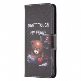 Custodia in pelle iPhone 15 Plus Orso Pericoloso