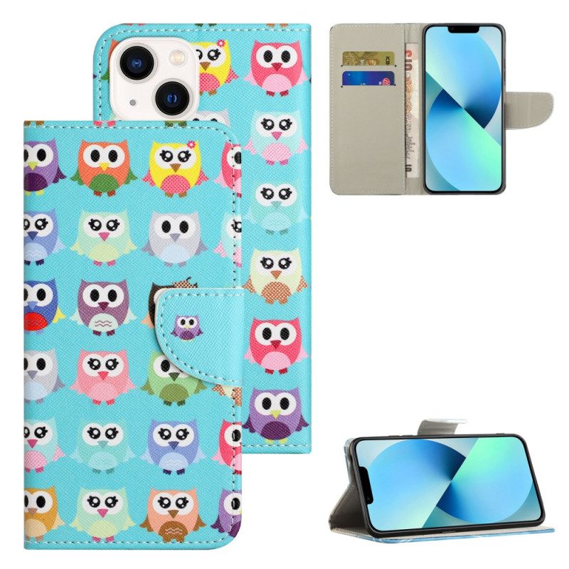 Custodia in pelle iPhone 15 Plus Tribù Dei Gufi