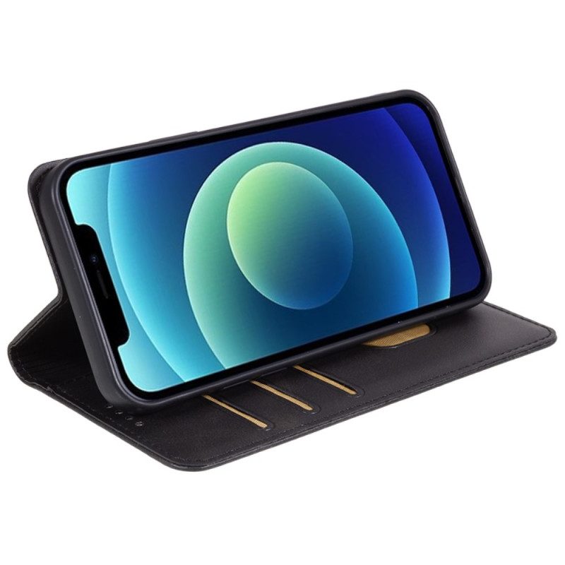 Folio Cover iPhone 15 Plus Custodia in pelle Classico Effetto Pelle