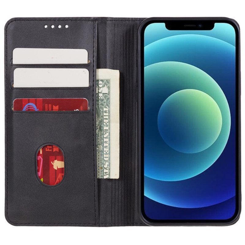 Folio Cover iPhone 15 Plus Custodia in pelle Classico Effetto Pelle