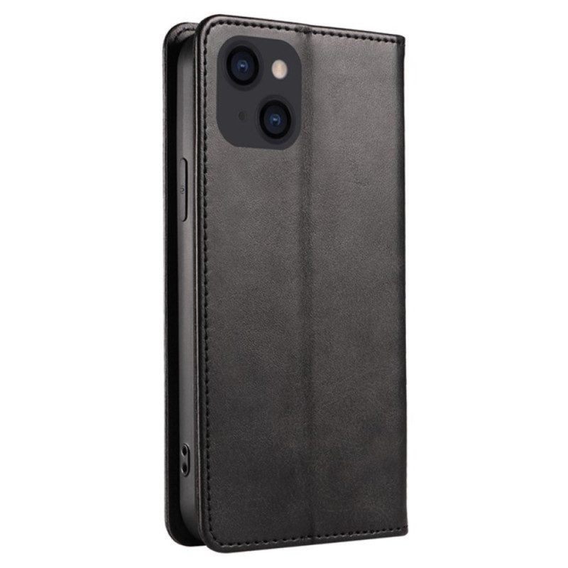 Folio Cover iPhone 15 Plus Custodia in pelle Classico Effetto Pelle