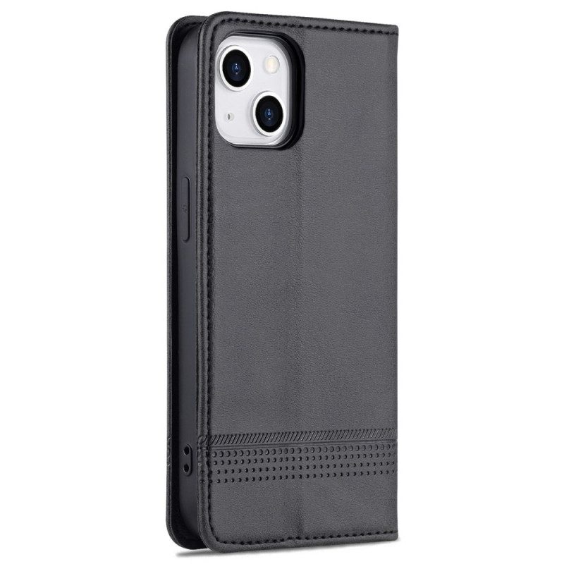Folio Cover iPhone 15 Plus Custodia in pelle Effetto Cui Azns