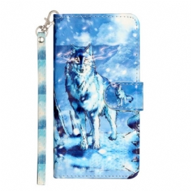 Folio Cover iPhone 15 Plus Lupo 3d Con Cinturino