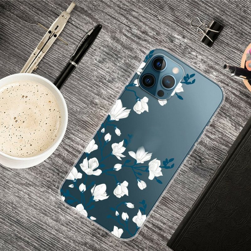 Cover iPhone 13 Pro Max Fiori Bianchi