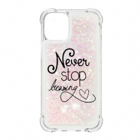 Cover iPhone 13 Pro Max Non Smettere Mai Di Sognare Glitter