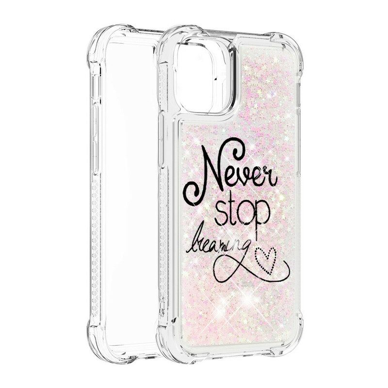 Cover iPhone 13 Pro Max Non Smettere Mai Di Sognare Glitter
