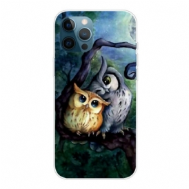 Cover iPhone 13 Pro Max Pittura Gufi