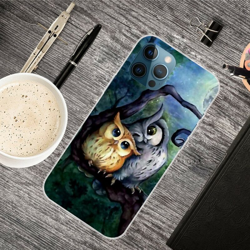 Cover iPhone 13 Pro Max Pittura Gufi