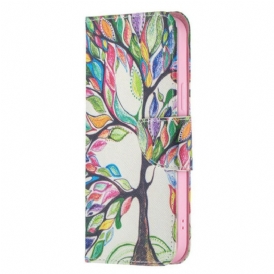 Custodia in pelle iPhone 13 Pro Max Albero Colorato