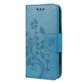 Custodia in pelle iPhone 13 Pro Max Farfalle Al Vento