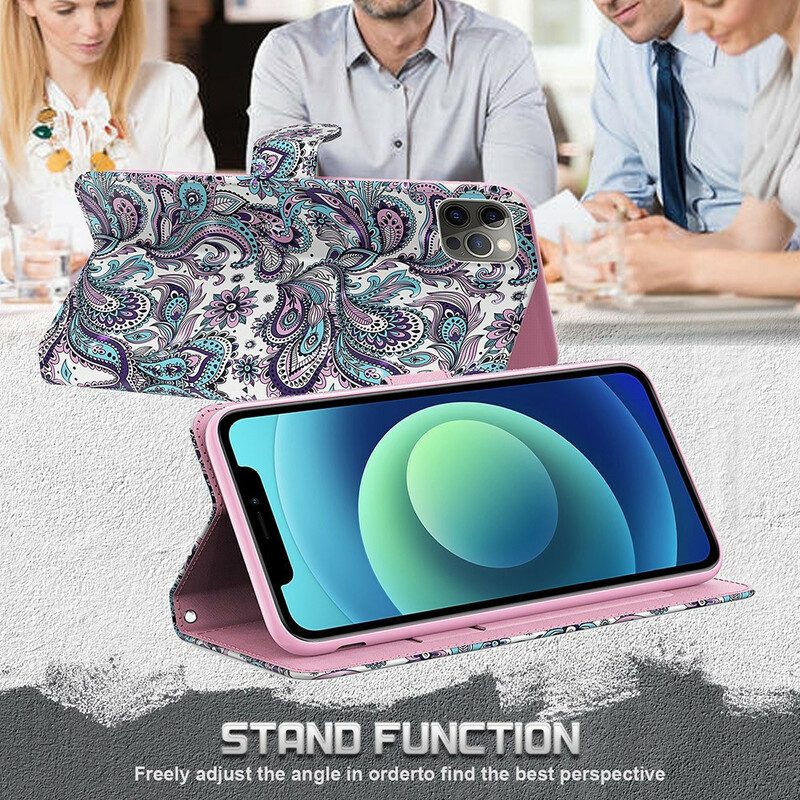 Custodia in pelle iPhone 13 Pro Max Modelli Di Fiori