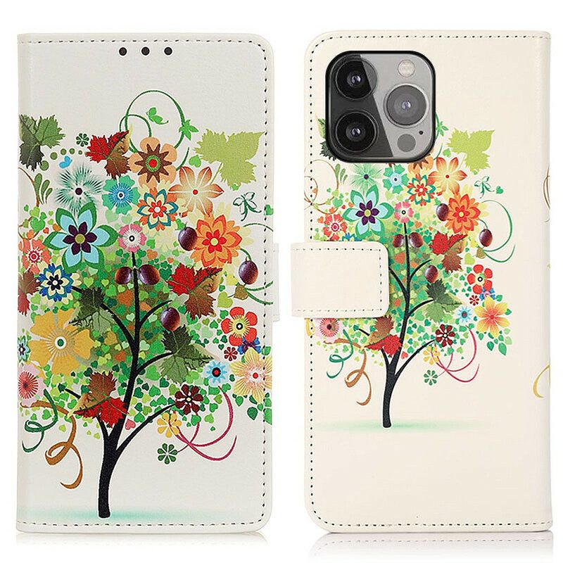 Folio Cover iPhone 13 Pro Max Albero In Fiore