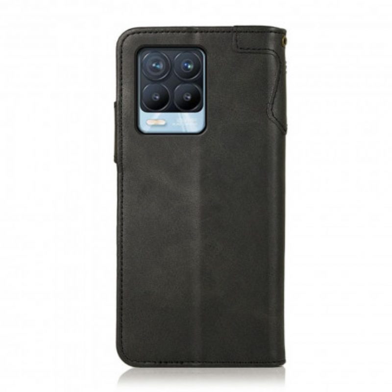 Custodia in pelle Realme 8 / 8 Pro Bottone Magnetico Khazneh