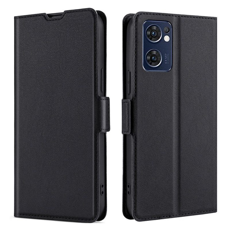 Custodia A Portafoglio Oppo Find X5 Lite Folio Cover Design A Doppia Patta