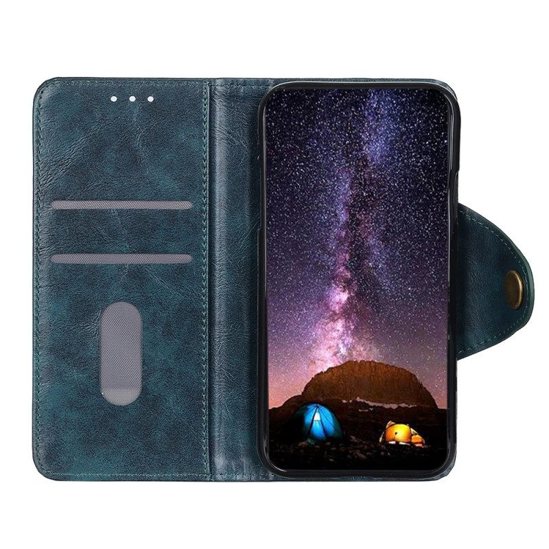Custodia in pelle Oppo Find X5 Lite Bottone In Similpelle Verniciata Khazneh