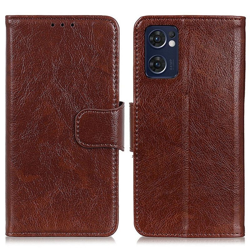 Custodia in pelle Oppo Find X5 Lite Crosta Di Nappa