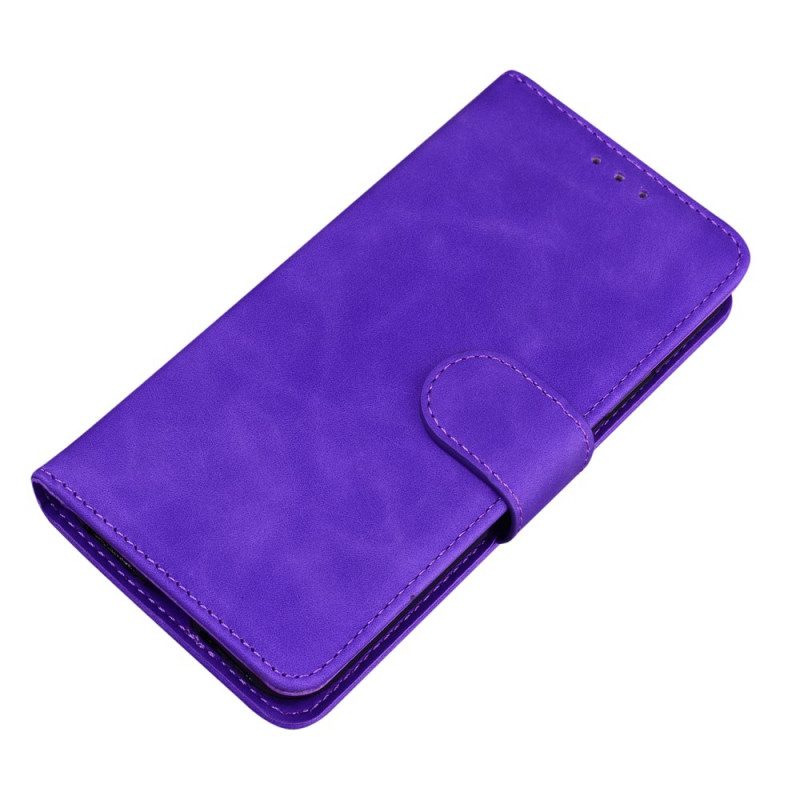 Custodia in pelle Oppo Find X5 Lite Effetto Pelle Monocromatica