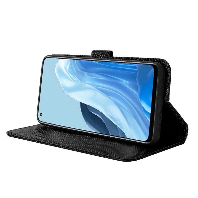 Custodia in pelle Oppo Find X5 Lite Elegante Finta Pelle Con Cinturino