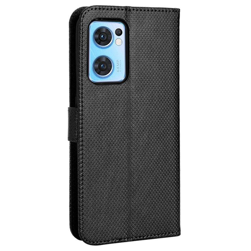 Custodia in pelle Oppo Find X5 Lite Elegante Finta Pelle Con Cinturino