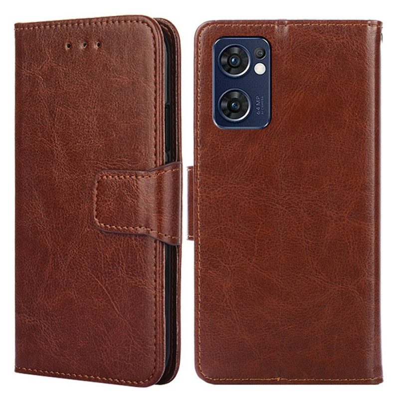 Custodia in pelle Oppo Find X5 Lite Folio Cover Patta Magnetica Colorata